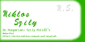 miklos szily business card